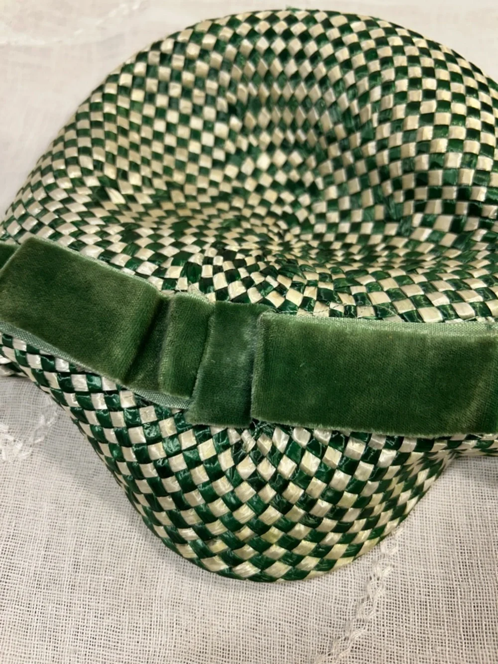 Vintage woven straw like headpiece halo piece - Picture 7 of 7